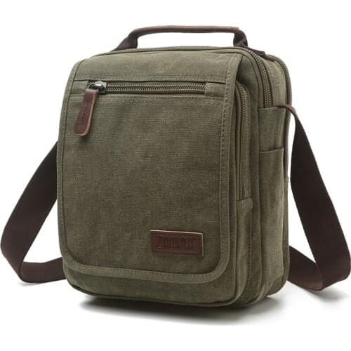 New retro canvas mens diagonal bag, portable business casual bag, multifunctional fashion shoulder bag, mobile phone bag