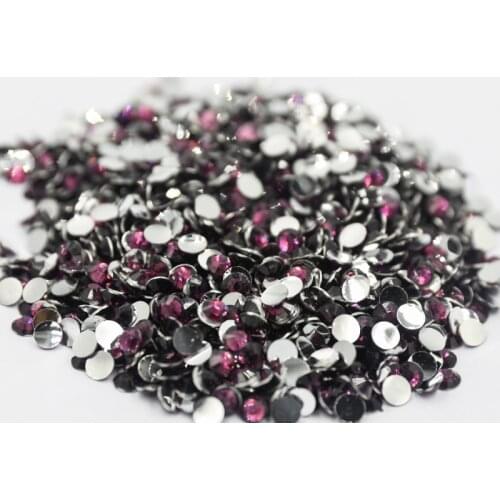 Grape Violet Color 3~6mm Flatback стразы Resin Non hotfix Rhinestones in Bulk Package Plastic Nail Art Decoration for Garment