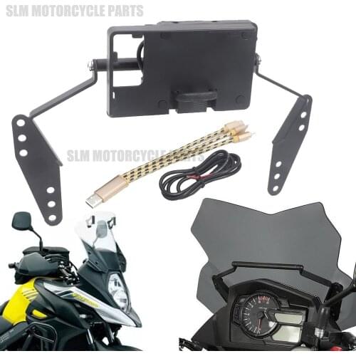 Windscren Bracket Mount Smartphone GPS Holder For Suzuki DL 650 V-Strom vstrom 650 2017 2018 2019