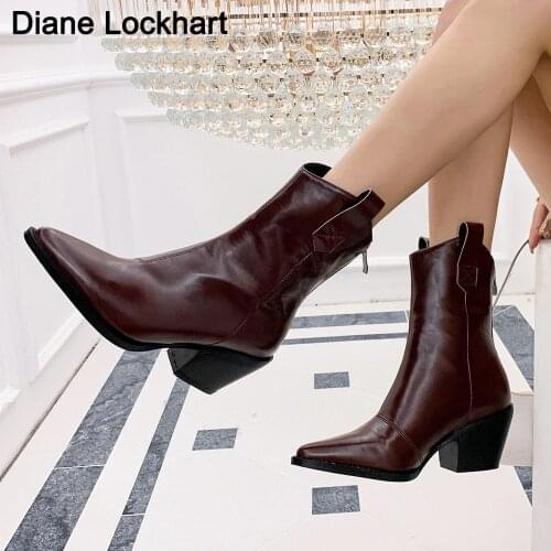 Rivets Faux Leather Booties Sequin Thick Heel Black Ankle Women Boots Studded Decorated Woman Boots Motorcycle Size 35-40