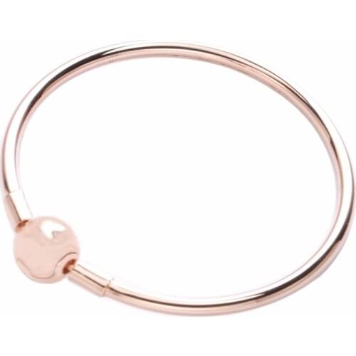 Ajax 925 Sterling Silver Rose Gold Color Women Bangles & Bracelet Luxury Fine Jewelry Ladies Wed Bridesmaid Gift