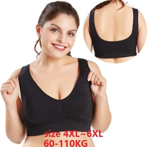 Women Plus Size 4XL 5XL 6XL Sports Bra with Pads Wireless Comfortable Sports Bralette Sleep Active Bra