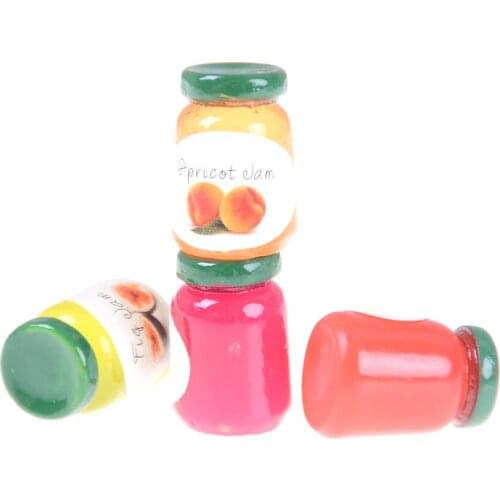 1:12 Dollhouse Miniatures Accessories Jams Miniature Kitchen Doll House Kitchen 4 Bottles Jams DIY Dollhouse Food Play NEW