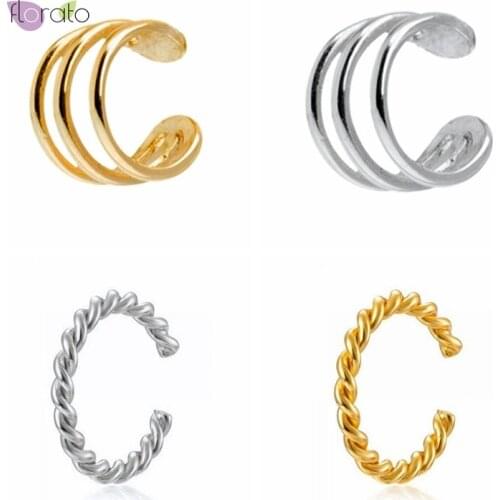 1PC Without Pierced Ears Wearable 925 Silver Simple CZ Ear Clips Exquisite Fashion Jewelry For Women Birthday Gifts For Friends