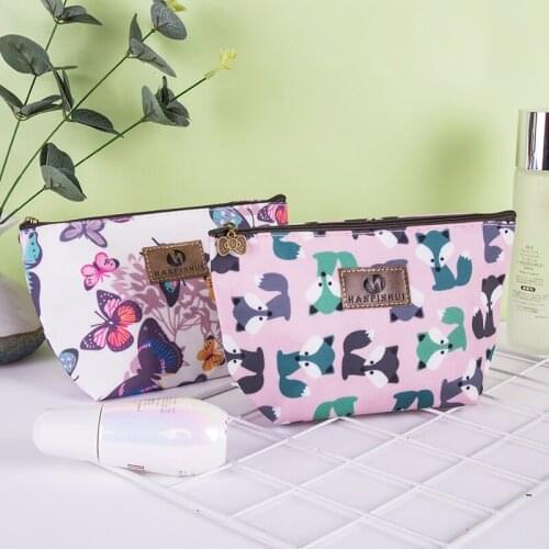 1 pc Cartoon Cosmetic Bag Pattern Women Make Up Bag Travel Floral Organizer For Cosmetic Waterproof Toiletry Bag neceser