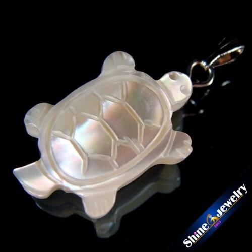 10PCS Hand Carved Tortoise Natural Mother of Pearl Shell Charm Necklace Women Pendants DIY Jewelry Making Beads New Collier