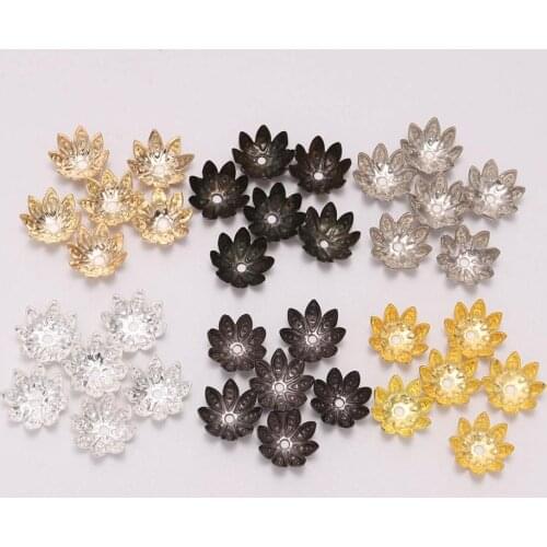 100pcs/Lot 8 10mm Flower Torus Shape Alloy Beads Caps Jewelry Findings Spacer Beads For Jewelry Making Accessories Wholesale