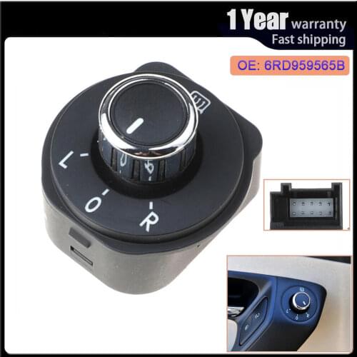 6RD959565B Electric Wing Mirror Adjuster Switch Rear View Mirror Control Knob Button For VW Volkswagen Polo