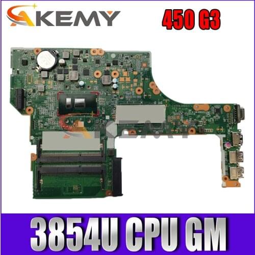 Akemy MODEL:X63C for HP ProBook 450 G3 Laptop Motherboard 3855U CPU 830929-001 DA0X63MB6H1 Mainboard 100% tested
