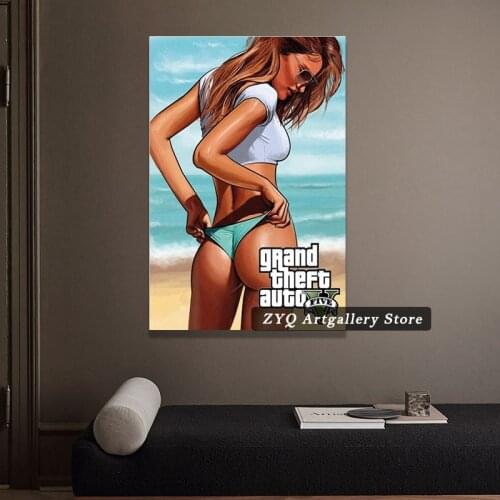 Game Cover Bikini Hot Girl Sexy Poster Video Game Art Painting Wall Print Picture Bedroom Decor Posters For Men Of Sexy Women