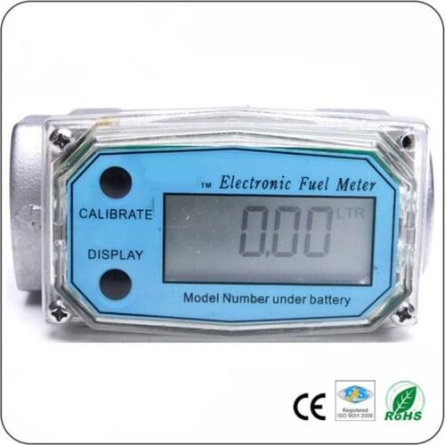 Digital Turbine Flow Meter Flowmeter Gauge Caudalimetro Electronic Flow Indicator Sensor Counter Petrol Fuel Plomeria Water DN25
