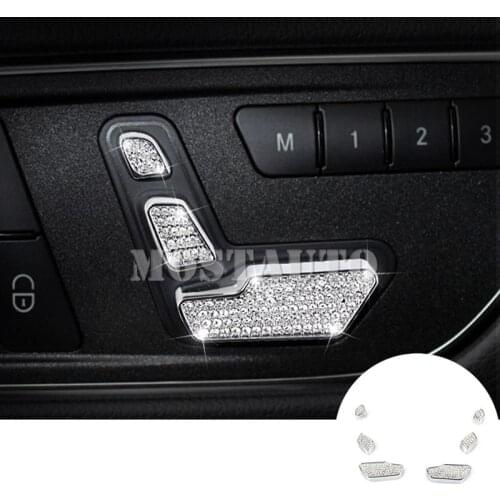 For Benz ML W166 2012-2015 GL X166 Rhinestone Style Seat Adjust Button Cover 2013-2015 6pcs Car Accessories Interior Car Decor