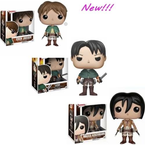 Animation Attack on Titan Levi 235# MIKASA ACKERMANN 21# EREN JAEGER 20# Action Figure Vinyl Model Doll Toys For Children Gifts