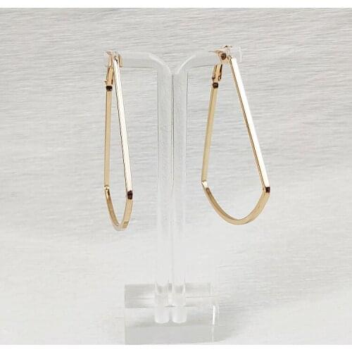Hot sale Good quality Sector Hoop Earrings Polygon Charming Retro Popular Exaggerated Trendy Big Gift Hip Hop In Blog Gold 016