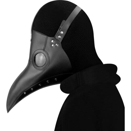 Halloween Cosplay Medieval Steampunk Plague Doctor Bird Mask PU Leather Beak Punk Masks Prop Adult