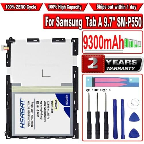 HSABAT 9200mAh EB-BT550ABE High Capacity Battery for Samsung Galaxy Tab A 9.7" SM-P550 T555 SM-P351 P555C T555C SM-T550