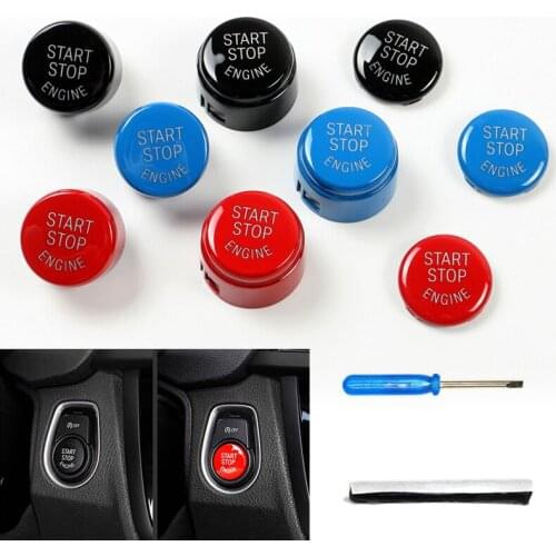 Car Engine Start Stop Switch Button Replace Cover for BMW 3 Series E60 E70 E71 E90 E92 / F Chassis F30 F10 F34 with Screwdriver