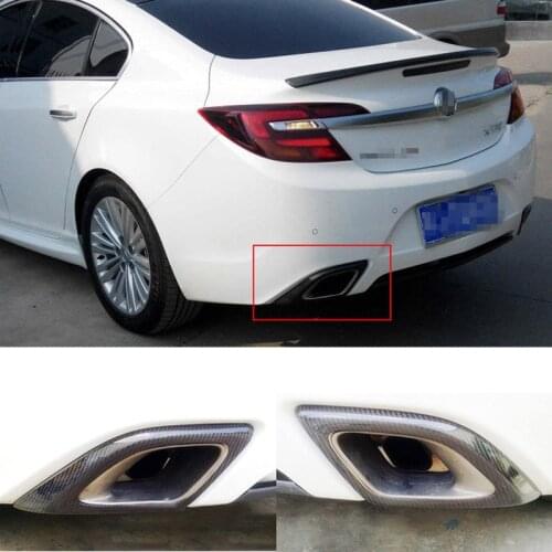 2pcs Carbon Fiber Rear Body Kits Exhaust Muffler Tips Modification Cover For Buick Regal GS 2009-2016