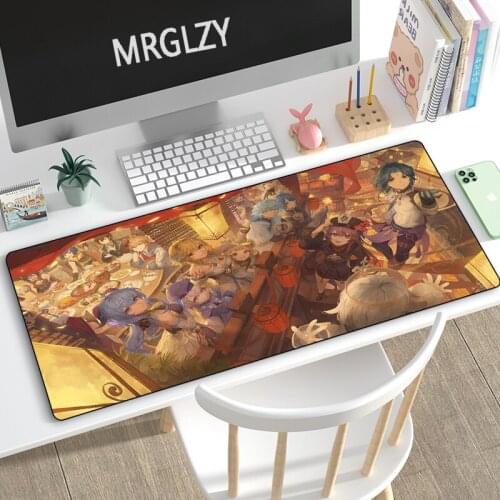MRGLZY Multi-size 40*90CM XL Genshin Impact Anime Mouse Pad Gamer Large Desk Mat Computer Gaming Peripheral Accessories MousePad