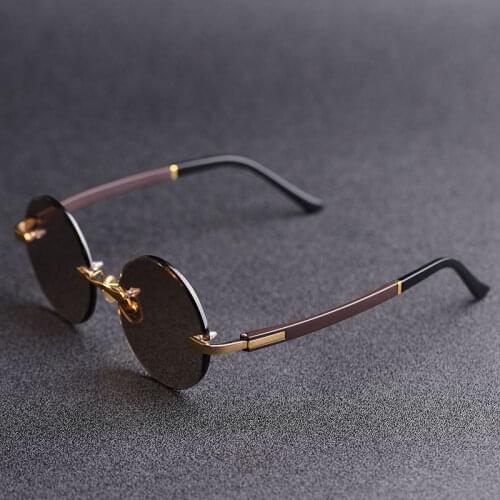 Evove Round Sunglasses Male Women Glass Sun Glasses for Men Vintage Retro Small 2018 Female Rimless Eyewear Anti Scratch