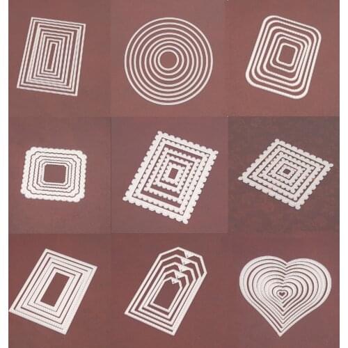 Square Star Heart Rectangle Circle Dies Frame Metal Cutting Die For DIY Scrapbooking Paper Cards Die Cuts Photo Album Making