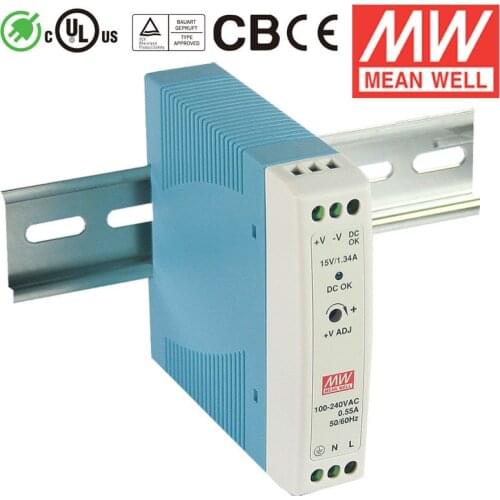 MEAN WELL original MDR-20-5 5V 3A meanwell MDR-20 5V 15W Single Output Industrial DIN Rail Power Supply