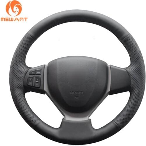 MEWANT Black Artificial Leather Car Steering Wheel Cover for Suzuki Swift 2011-2017 Vitara 2015-2019 Celerio 2015-2019 SX4