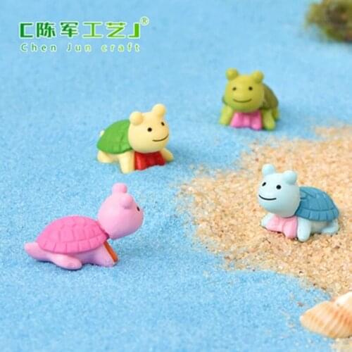 ZOCDOU 1 Piece Cute Four-color Little Tortoise Small Statue Little Figurine Crafts Figure Ornament Miniatures