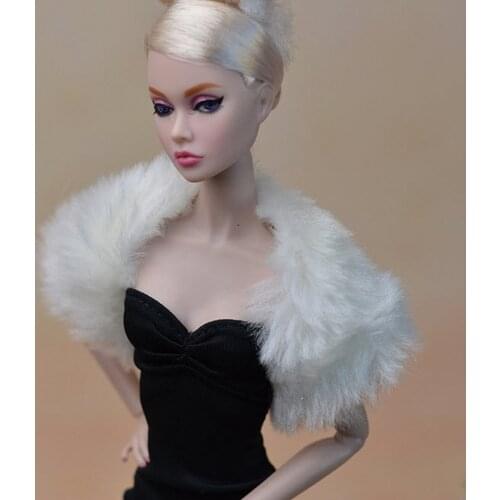 Fashion White Long Plush Shawl Pashmina For Barbie Dolls For Monster High Dolls Girls Playhouse Gift Kids Toy High Quality