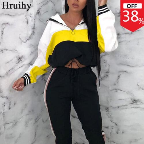 Fashion Color Matching Woman Hoodies Long Sleeve Zipper Design Oversized Elegant Winter Clothes for Women Casual Sporty Tops