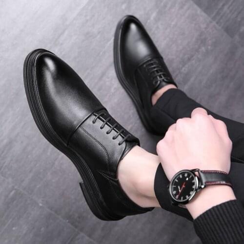 Handmade Fashion Classic Business Formal Shoes Genuine Leather Pointed toe Dress Wedding men shoes