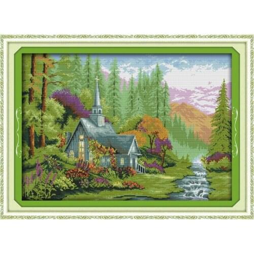 The wild family cross stitch kit landscape18ct 14ct 11ct count printed canvas stitching embroidery DIY handmade needlework