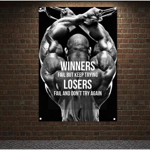 Wall Art Gym Decor Man Muscular Body Poster Wall Hanging Mural Workout Bodybuilding Banner Fitness Exercise Tapestry Painting E5