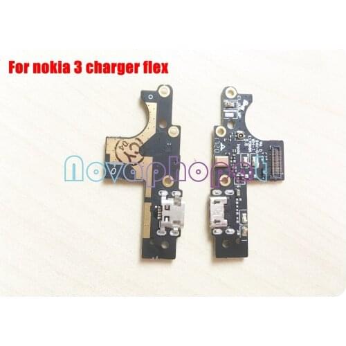 Novaphopat 5pcs/lot For Nokia 3 Micro Charging Port Connector USB Dock Charger Data Transfer Connect Flex Cable Microphone