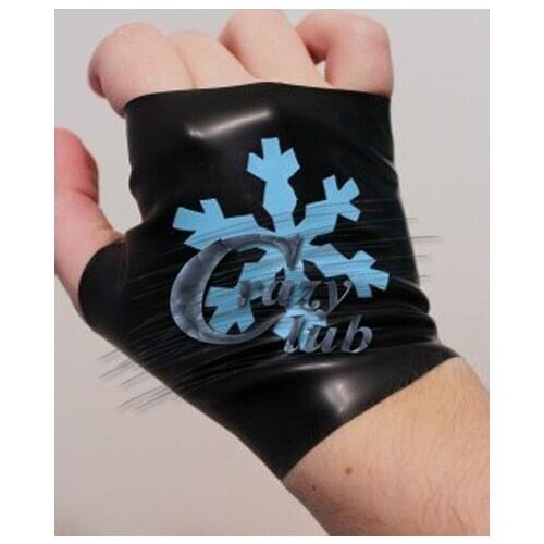 Crazy club_New arrival Short gloves glued latex fingerless with snowflake latex glove knuckles rubberized glove free shipping