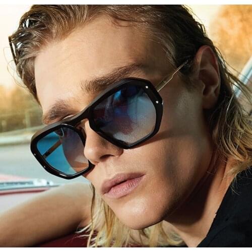 New luxury fashion retro mens Aviation sunglasses trend street style women charm modern flat UV400 sunglasses Oculos De Sol
