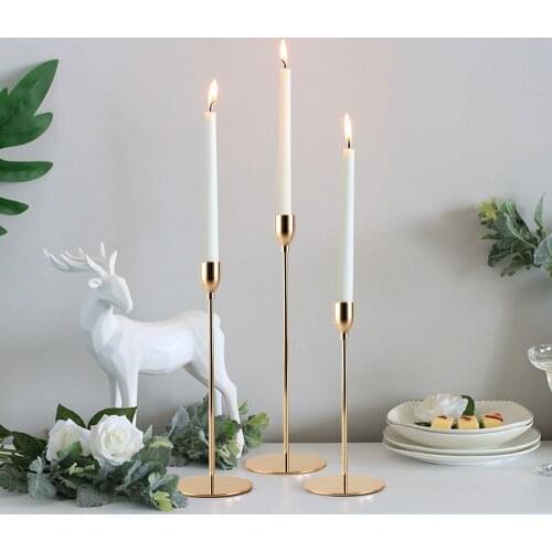Modern Style Gold Metal Candle Holders christmas decorations for Home Decor Candlestick Wedding Decoration Bar Party Decor DA