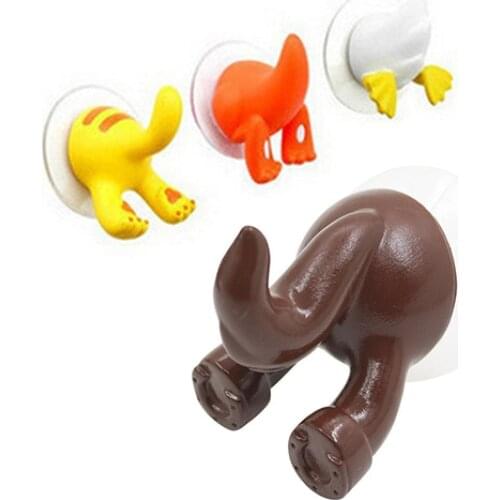Suction cup hook ideas Cute Cartoon Animal Tail Sucker Suction Hook Baby Bathroom Towel Hanger Holder suction cup gancho pared