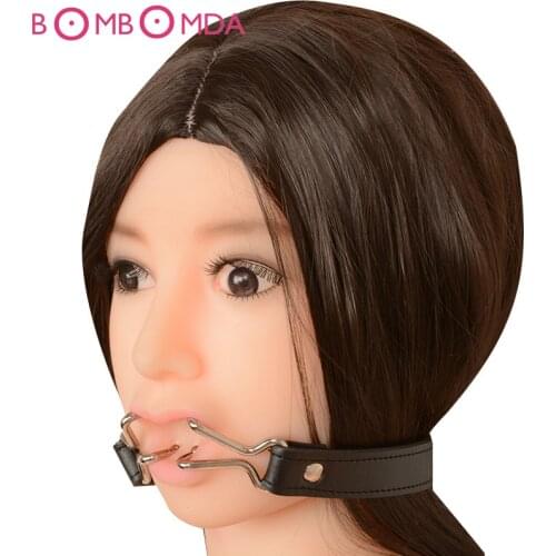 PU Leather Band Open Mouth Bite Mouth Gag for Lady Adult Games Pleasure Couples Flirting Sex Products Toys O35