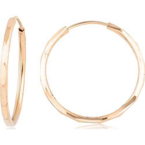 14k Pen Hoop Earrings Rose (2. Model 3. Size) W4E35024