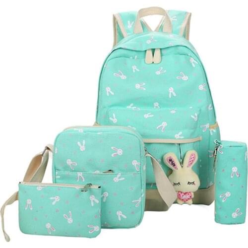 School Bags for Teenagers Girls Schoolbag Large Capacity Ladies Printing School Backpack Set Rucksack Bagpack Cute Book Bags