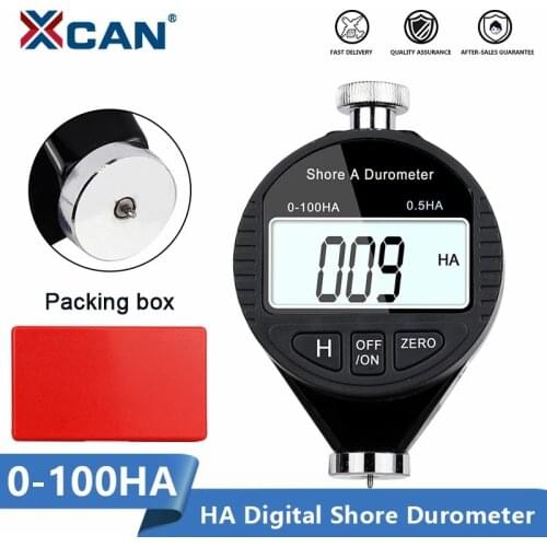 XCAN Hardness Tester HA 0-100HA Digital Durometer Electric LCD Display Sclerometer Measuring Tool