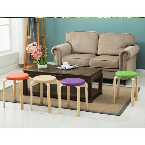33*26cm Soft PU Stool Wooden Stool Living Room Dining Chair Hotel Cafe Bar Chair