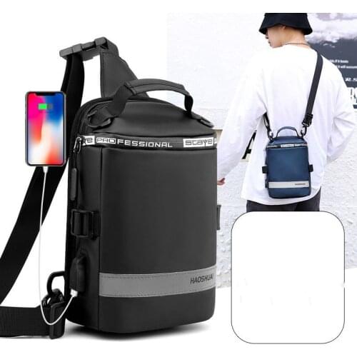 Weysfor New Multifunction Crossbody Bag for Men Anti-theft Shoulder Messenger Bags Male Waterproof Charging USB Bag Casual Tote