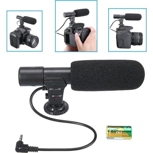 External Stereo Microphone 3.5mm Jack Cable High Quality DV Camcorder Recording Stereo Mic for Canon Nikon Sony Panasonic