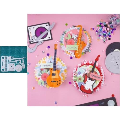 YaMinSanNiO Guitar Musical Metal Cutting Dies Stencils For DIY Scrapbooking Paper Card Decorative Craft Dies Embossing Die Cuts