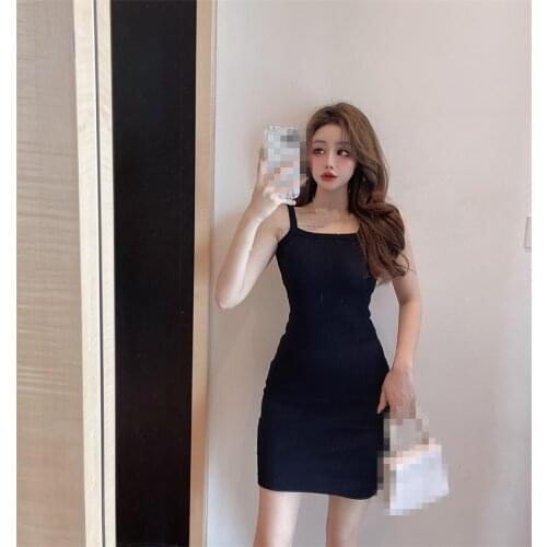 ZC3473 2021 summer new women fashion sexy temperament square collar wrap buttock dress female cheap wholesale