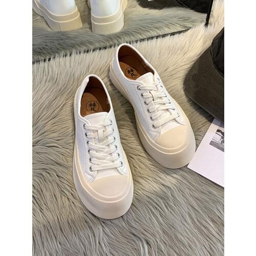 Womens Shoes Sports Shoes 2021 New Spring and Autumn Thick-soled Non-slip Fashion Lace-up Casual Shoes