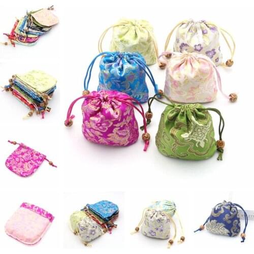 1 exquisite vintage storage bag cotton linen satin Christmas linen jute drawstring gift bag sack wedding birthday party gift bag