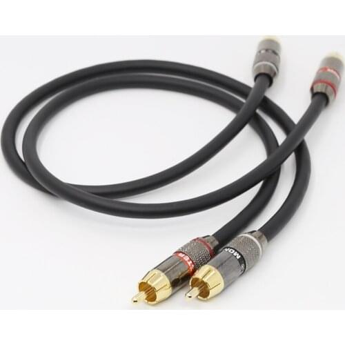 1Pair OFC A53 RCA interconnect cable with 24K Gold plated HI End RCA